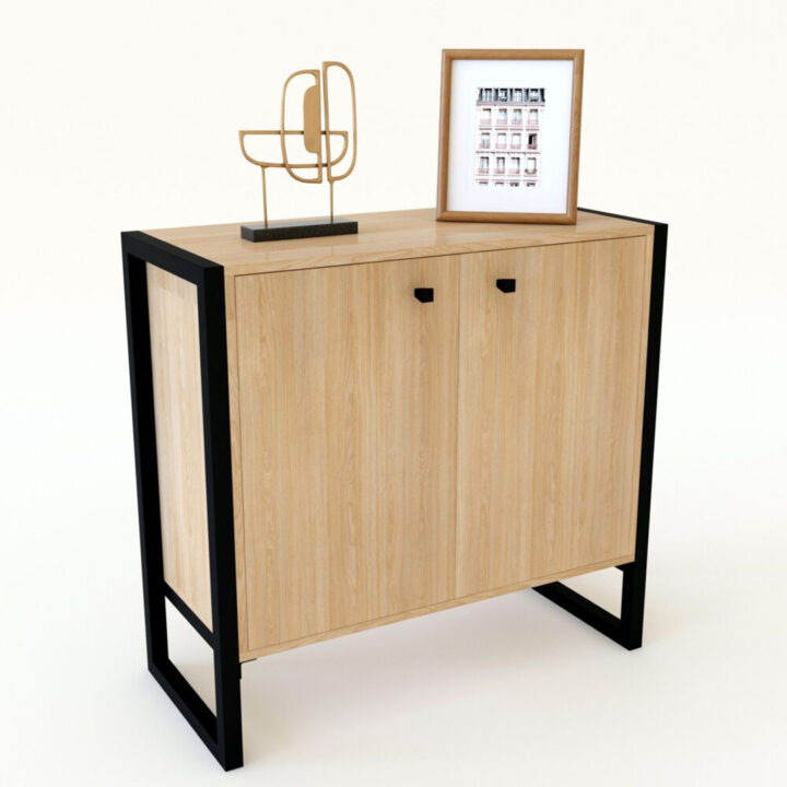 Bahiut Vajillero Aparador Industrial Steel Buffet 2 Puertas 0.83m