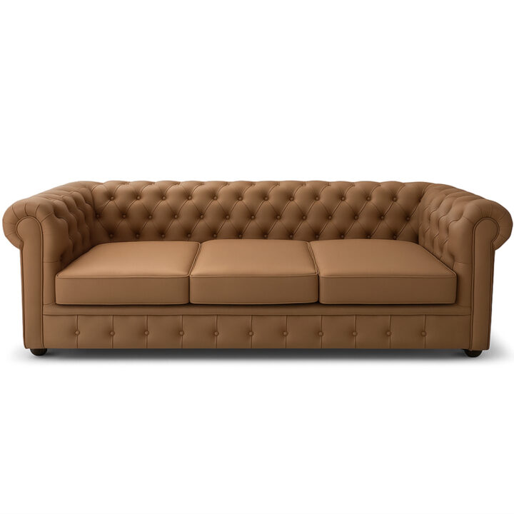 Sillon Sofa Chester G6 Premium Capitone 3 Cuerpos 2.36m