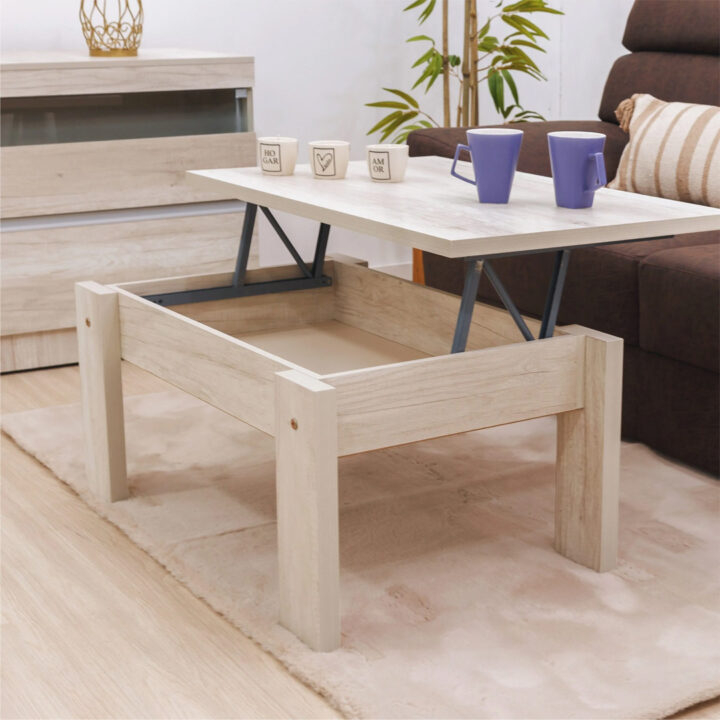 Mesa Centro Ratona Doppia Elevable Madera 0.90m - Image 3