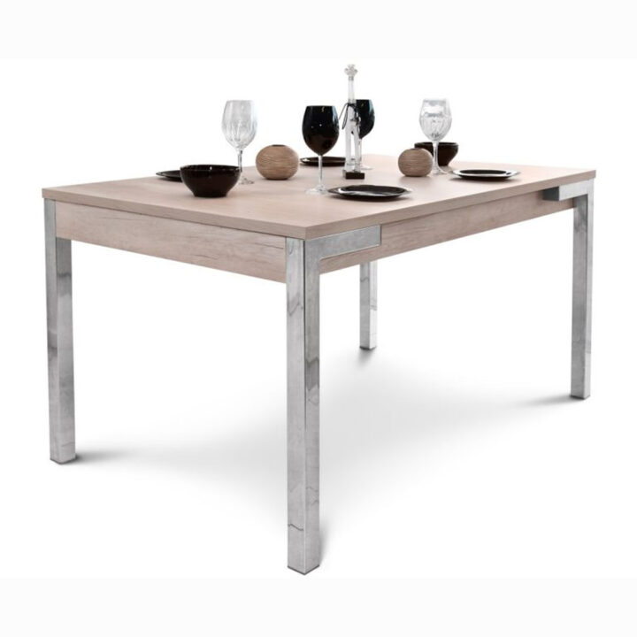 Mesa Comedor Moderna Capri Fija Patas Cromadas Helsinky 1.40m