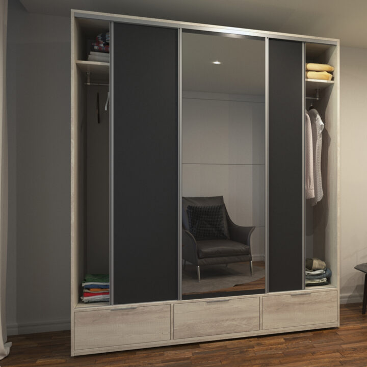 Placard Ropero Duo Espejo 3 puertas Corredizas 1.80m - Imagen 4