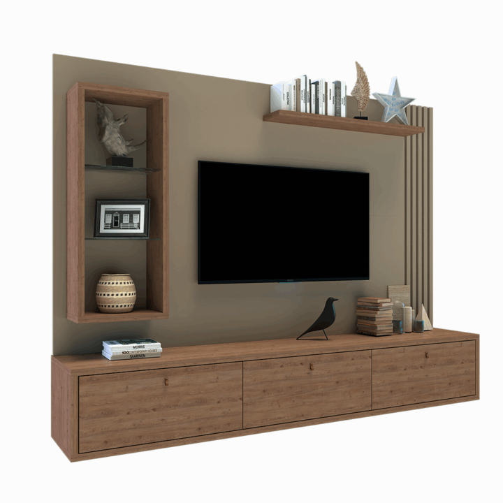 Centro Entretenimiento Modular Rack Home Suspenso Rod Flotante 2m - Imagen 2